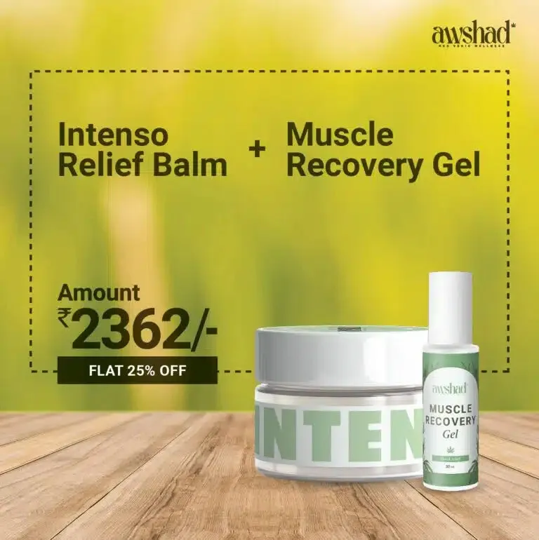 Awshad muscle recovery gel   Intenso Relief balm at 25% off