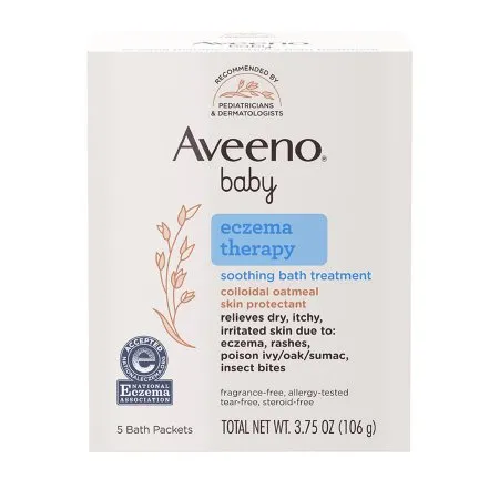 Bath Additive Aveeno® Baby Eczema Therapy 3.75 oz. Individual Packet Unscented Powder - J & J Sales  Mfr# 38137003662