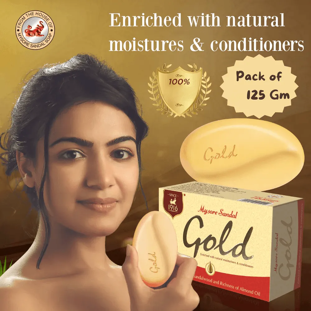 Mysore Sandal Gold Soap 125g × 2 Pcs