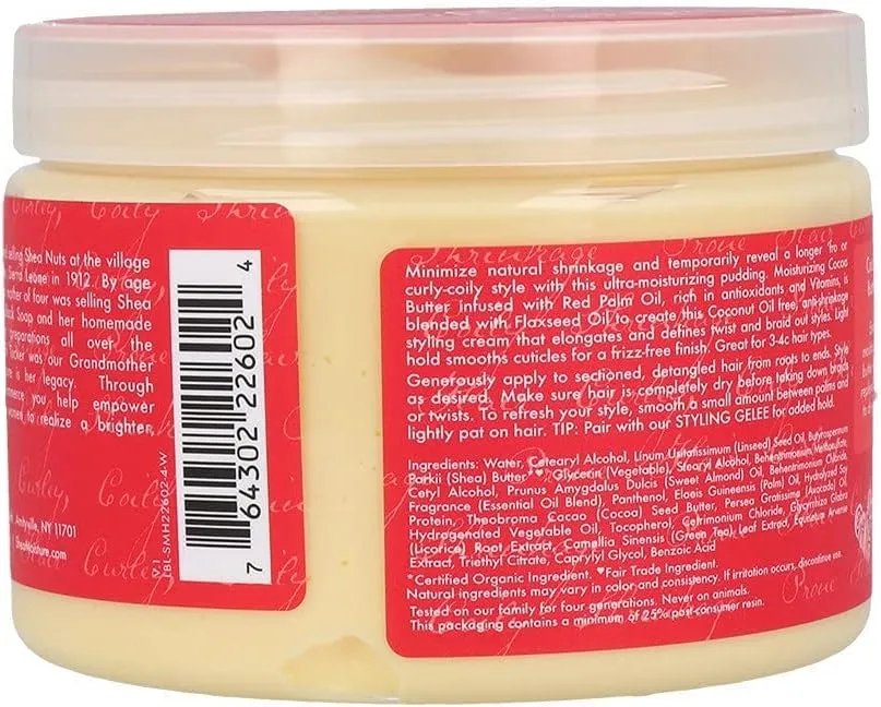 Shea Moisture Red Palm Oil And Cocoa Butter Curl Stretch Pudding 340g