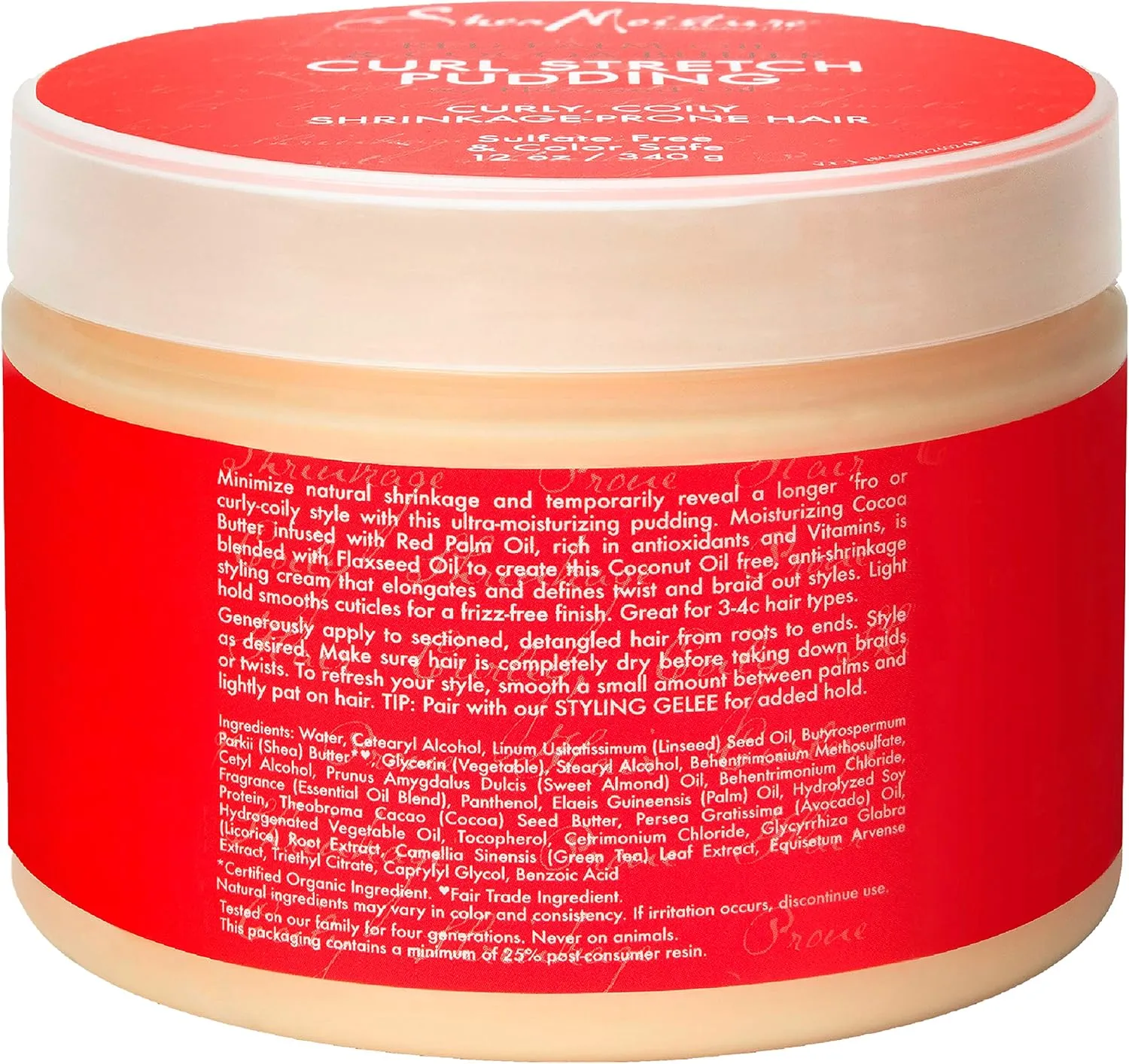 Shea Moisture Red Palm Oil And Cocoa Butter Curl Stretch Pudding 340g